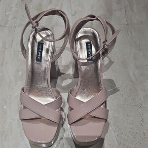 NWOT Nine West Nude Strappy Heels